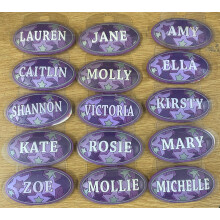 (VICTORIA) PURPLE LUXERY PERSONALISED NAME TAGS 4 GIFTS DOORS