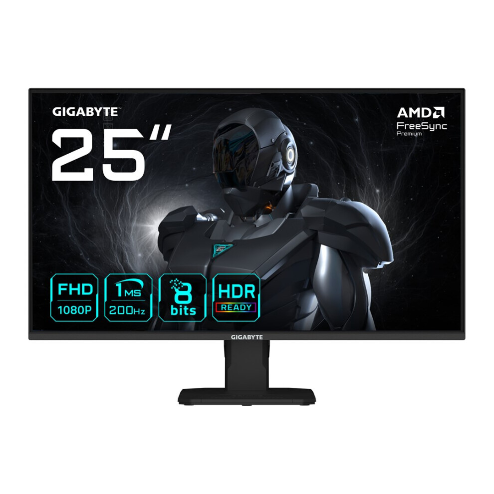 Gigabyte Gs25f2 25" Fhd Gaming Monitor - 1920 X 1080, 200Hz, 1Ms, 300 Cd/Mâ², Display Hdr 10, Hdmi 2.0, Displayport 1.4