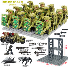 Special Forces Military Personnel Special Police Armed Wolf Warrior Equipment Unmanned Mechanical Dog Minifigures Kids Toys