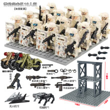 Special Forces Military Personnel Special Police Armed Wolf Warrior Equipment Unmanned Mechanical Dog Minifigures Kids Toys