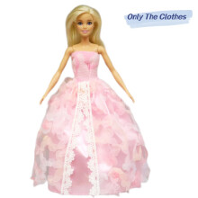 (Pink) Toy Barbie Princess Clothes For 11 Inch Doll Dress Up Accessories Costume Outfit
