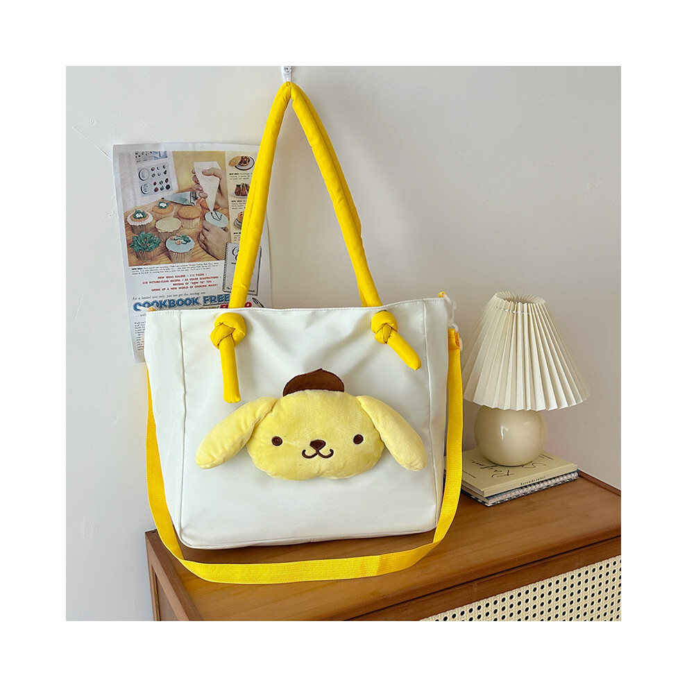 (Yellow) Kuromi Sanrio Melody Pompompurin Cinnamoroll Single Shoulder Capacity Bag Large Yellow