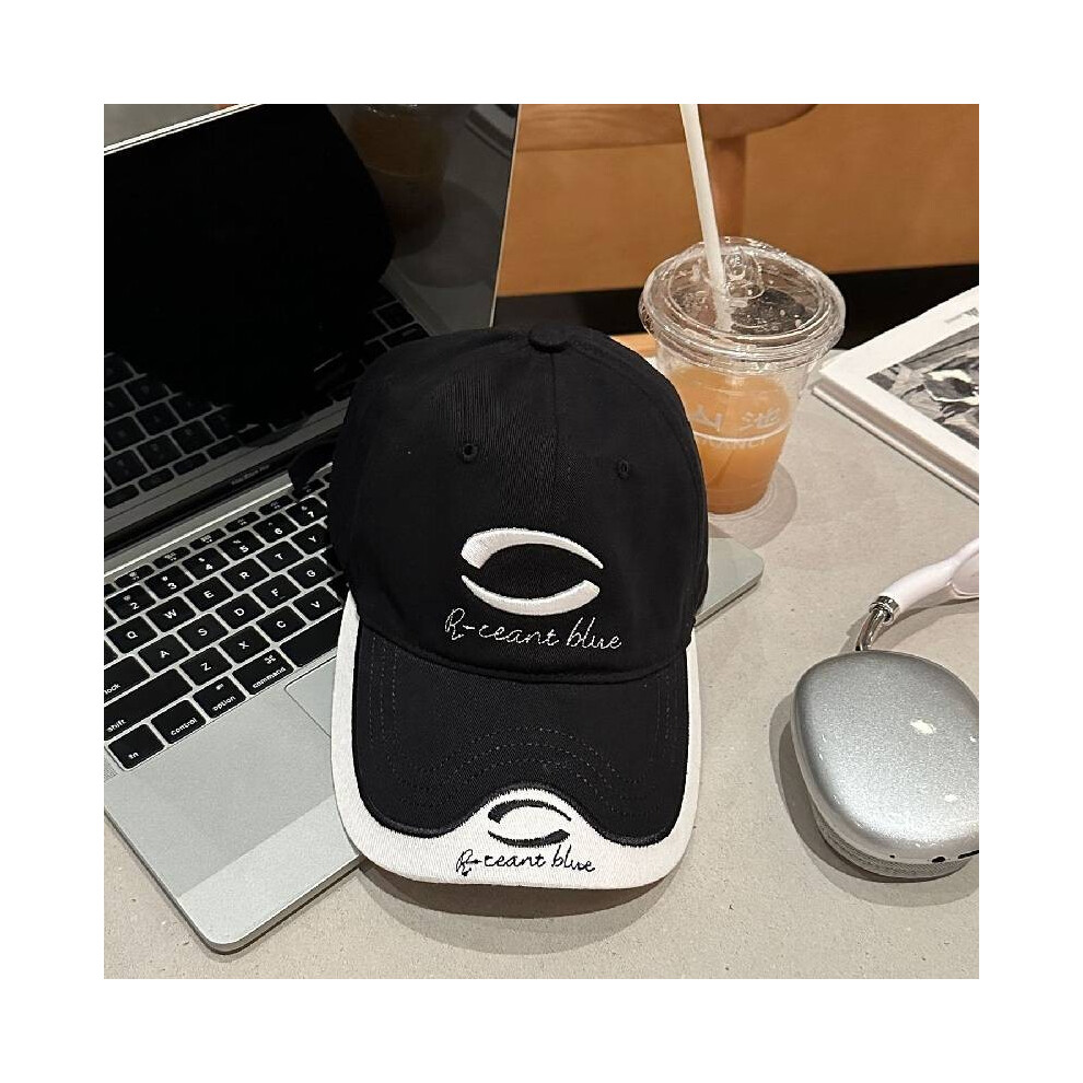 (Black) Rceant Stylish Pattern Baseball Cap Cotton Sunshield Embroidered Fashionable-image-OPC-PGPFFJY-NEW