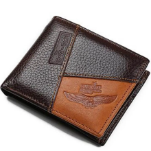 (ying) Genuine Leather Men Wallets Coin Pocket Zipper Rea