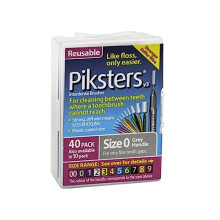 Piksters Interdental Brushes 40 Pack  Size 0 grey