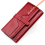 (Blue) New RFID Genuine Leather Women Long Wallets Name E 2