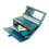 (Blue) New RFID Genuine Leather Women Long Wallets Name E 1
