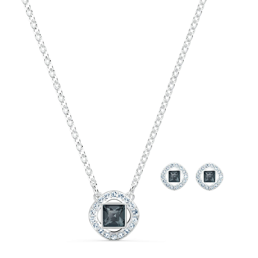 Swarovski womens Necklace Set with Mixed Metal Plated chains  clear and colored crystals