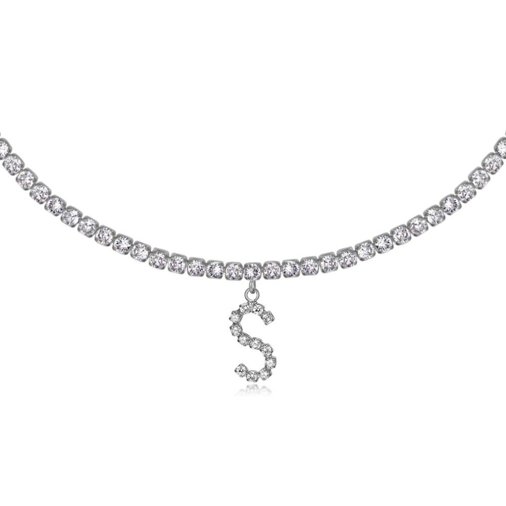 Collier ras du cou en or avec initiale S, en argent 14 carats, d   licat et personnalis   , fait     la main, cadeau pour femme
