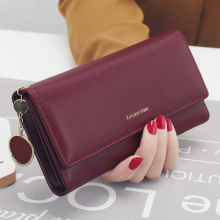 (Burgundy) New Fashion Women Wallets Long Style Multi-functio