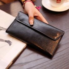 (black) New Genuine Leather Women Wallet Purse Bag Designe