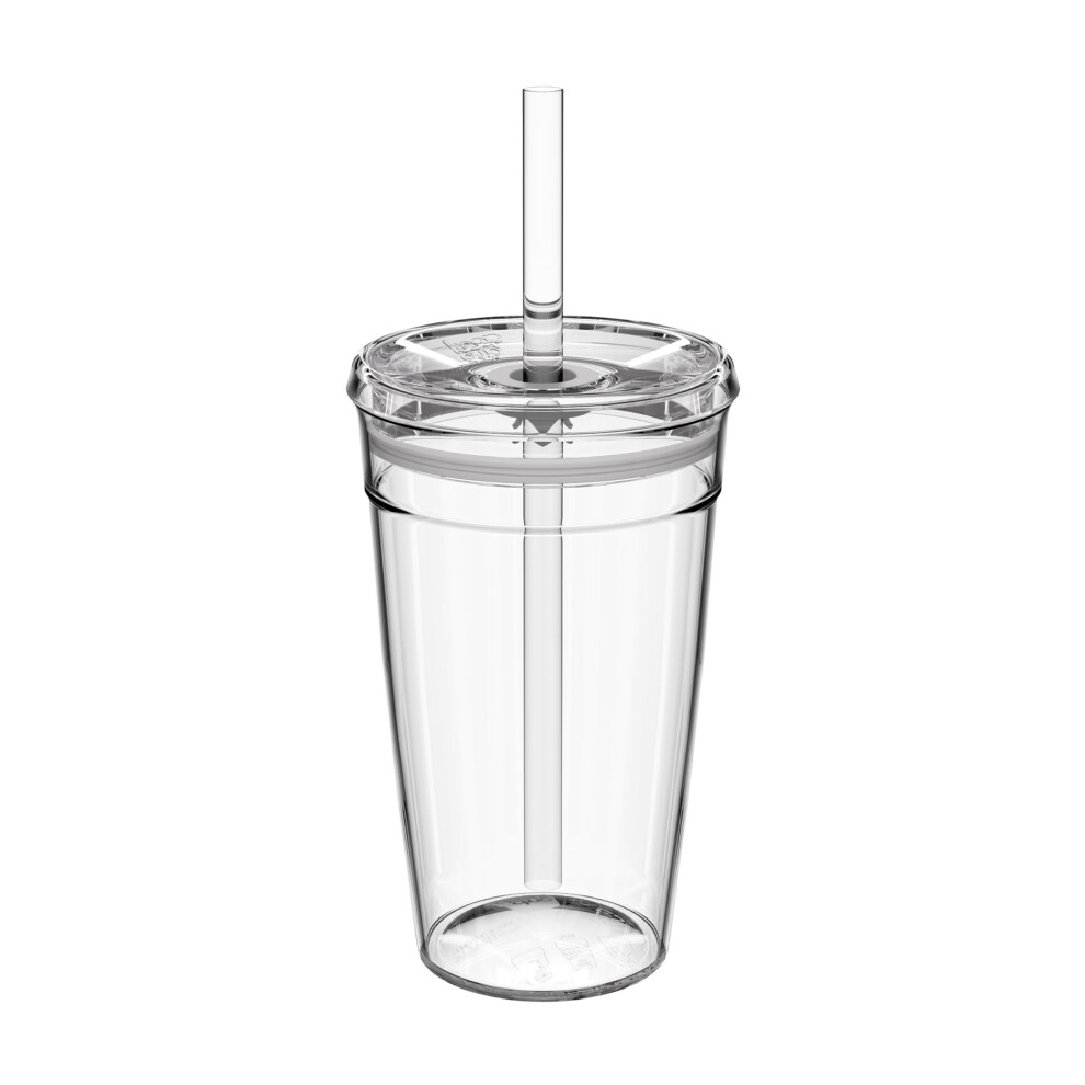 KeepCup Cold Cup - Clear Ice Coffee Tumbler with Lid and Straw - 16oz (454ml)