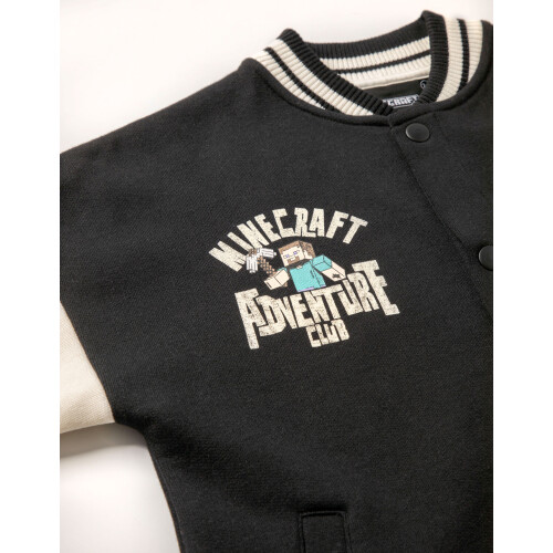 Minecraft (10-11 Years) Minecraft Varsity Jacket (Boys Black) 2