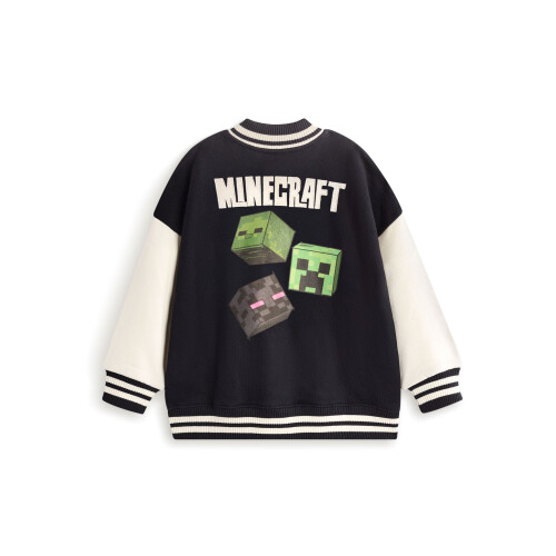 Minecraft (8-9 Years) Minecraft Varsity Jacket (Boys Black) 1