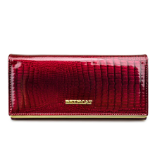 (Burgundy) Luxury Womeninchs Genuine Leather Wallet Crocodile