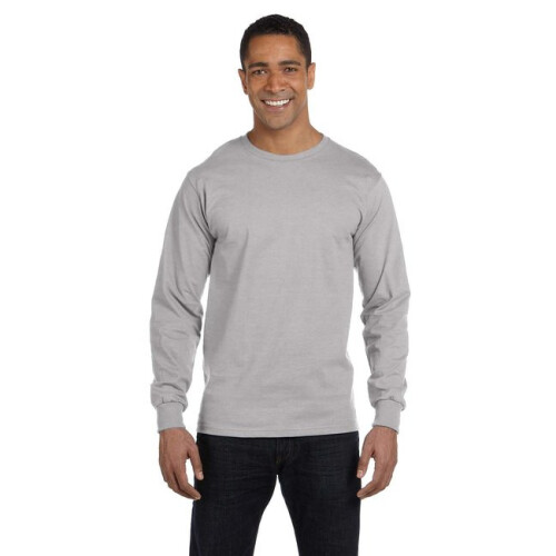 Hanes Ανδρικό TAGLESS Comfortsoft Μπλουζάκι Μακρυμάνικο, Ανοιχτό Χάλυβα, Μεσαίο