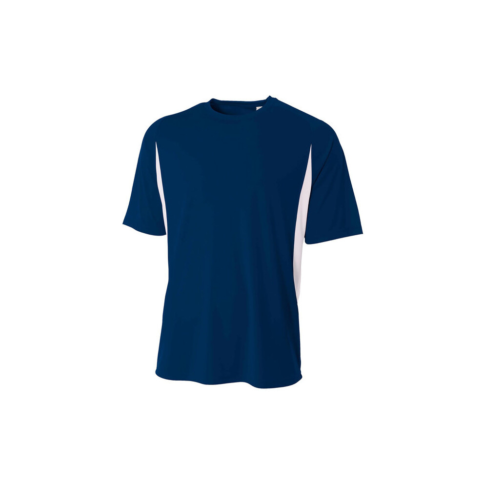 Heren Verkoelend Performance Color Blocked T-Shirt - Zwart Wit - 4Xld0102H7K9Gp-image