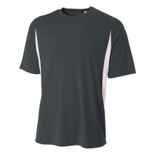 Mens cooling Performance color Blocked T-Shirt - BLAcK WHITE - 4XLD0102H7K6V6