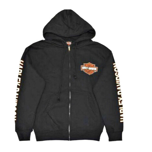 Harley-Davidson Herren Kapuzenpullover Bar & Shield Zip Schwarz 30299142 (M)