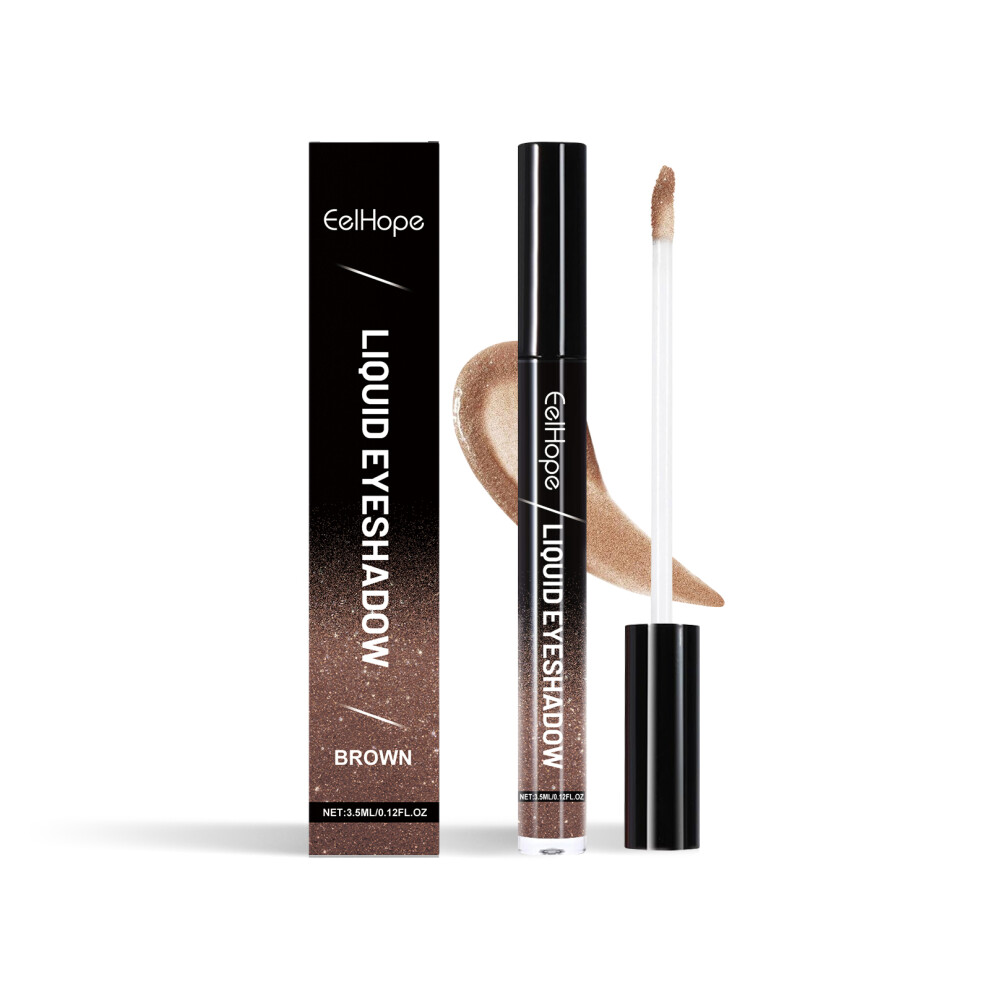 Eelhope Glitter Eyeshadow - NatüRliches Alltags-Make-Up, Langanhaltender Glanz, 3,5 Ml, Braun-image