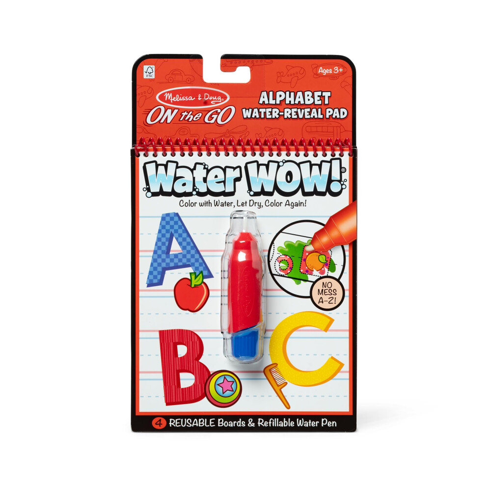 Melissa  Doug On the Go Water Wow Reusable WaterReveal Activity Pad  Alphabet  FSC Certified