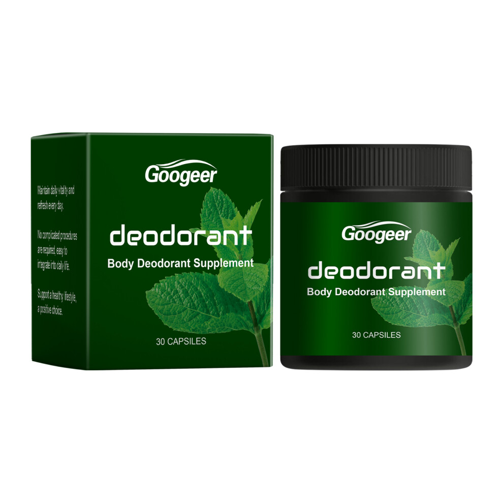 Googeer Body Deodorant Capsules - Glycerin & Vitamin C for Freshness, 30 Caps
