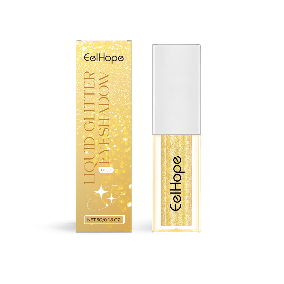 Eelhope Schimmernder FlüSsiglidschatten – Mehrfarbige Palette FüR Atemberaubende Looks, 5 G, Gold-image