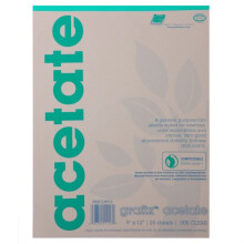 Grafix P05CL1114 Clear 11" x 14" Acetate Film, Pad of 25 Sheets, 005 Thicknesses, Easy to Cut and Tear; General Purpose Film Ideally Suited for Overla