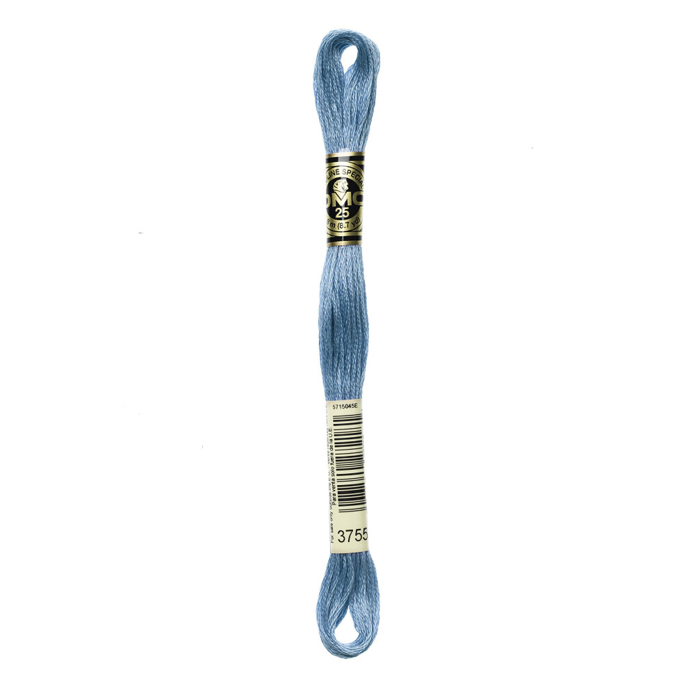 Dmc 117-3755 Mouline Stranded Cotton Six Strand Embroidery Floss Thread Baby 8.7-Yard Blue