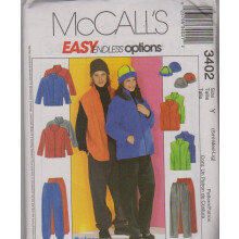 McCall's Patterns M3402 Misses' Men's and Teen Boys' Jacket Vest Pu
