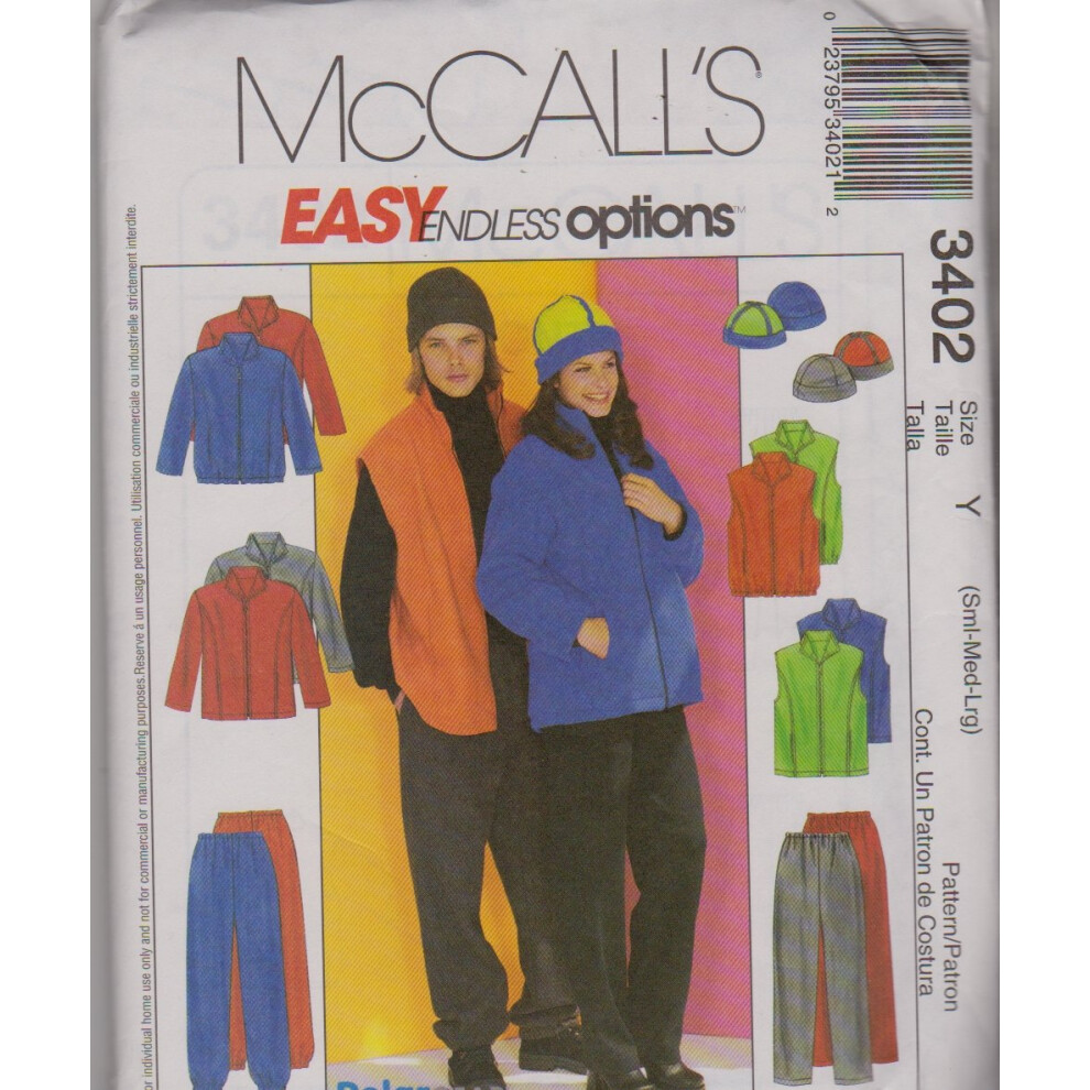 McCall's Patterns M3402 Dames Heren en Tiener Jongens Jas Vest Pu