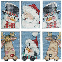 Kit di decorazioni a punto croce Design Works Crafts x 3-1/2"""" ciascuno, quadrati con divertenti amici