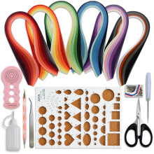S   pravy na quilling z papiera JUYA s 30 farbami, 600 pr      kami a 8 n   strojmi (      rka papiera: 3 mm, ru   ov    n   stroje)
