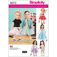 Strihov n vody na vintage oblecenie pre b biky Simplicity 8072 pre velkost 18""