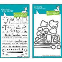 Lawn Fawn Little Bundle Clear Stämpel och Die Set - Inkluderar LF1127 Stämpel & LF1128 Die - Paket med 2
