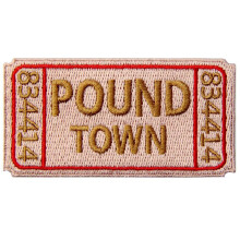 Bilet la Pound Town Patch brodat amuzant Moral Moral Applique Iron pe Coase pe emblema