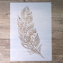 DIY dekorativ Mandala Feather Stencil Template til scrapbooking Maleri p? Walls M?belh?ndv?rk (A2 St?rrelse)