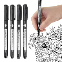 Pacific Arc Blackliner Black Fineliner Pennor Set med 4 olika stora fina ritpennor fr konstnrer Skisspennor Journaling Pennor Handbokstavspenno