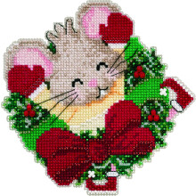 Patsy Pine Beaded Laskettu ristipisto-ornamenttisarja Mill Hill 2020 Mouse Trilogy MH192011