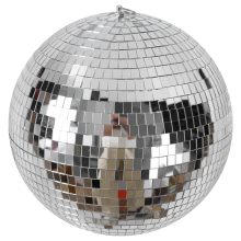 Bola de Espelho Luz Discoteca 30 Cm, Bolas Festa Refletivas Palco Prata com AnéIs Pendurados para DançA, AniversáRio, Casa