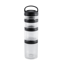 Stapelbare SnackbehäLter für Kinder und Erwachsene, 4 Snackbecher Schule Reisen, Transparent Schwarz
