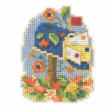 Herbst-Briefkasten-Ornament-Set mit Perlen und Kreuzstich, Mill Hill 2022 Herbsternte MH182224
