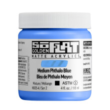 Golden SoFlat Ακρυλικά, Μεσαίο Φθαλό Μπλε (4 fl. oz./ 118 ml Βαζάκι)