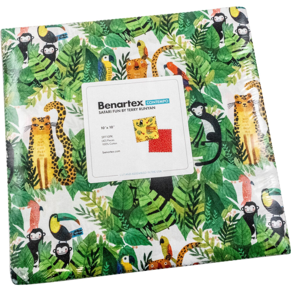Terry Runyan Safari Fun 10X10 Packung 42 10-Zoll-Quadrate Layer Cake Benar-image