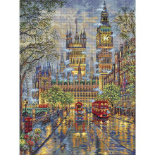 Kit ponto cruz - LetiStitch O palácio - Tecido Aida 16ct (6,4 pts/cm) - 33x44 cm - 48 cores