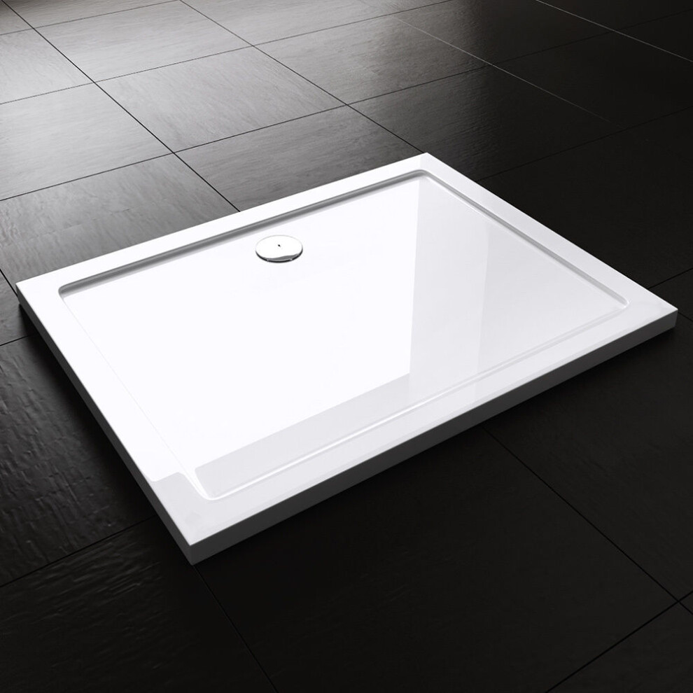 Durovin Bathrooms Shower Tray-Light Sturdy Acrylic-Glossy White Finish-Rectangular-900 X 800Mm 7434936421449