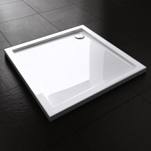Durovin Bathrooms Shower Tray - Light Sturdy Acrylic - Glossy White Finish - Square - 800 x800mm