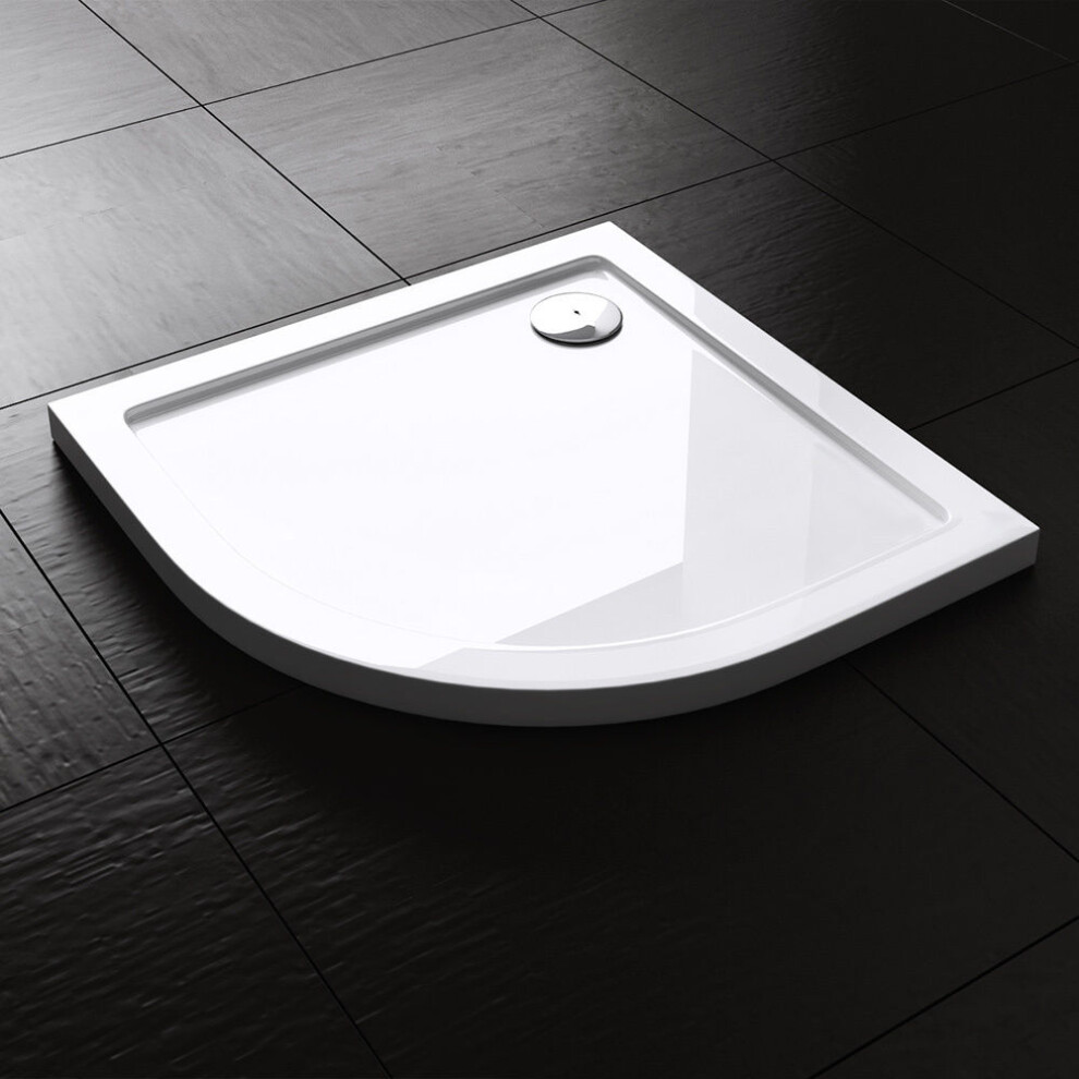 Durovin Bathrooms Acrylic Shower Tray Glossy White Finish - Quadrant - 800 X 800Mm 7434936521514