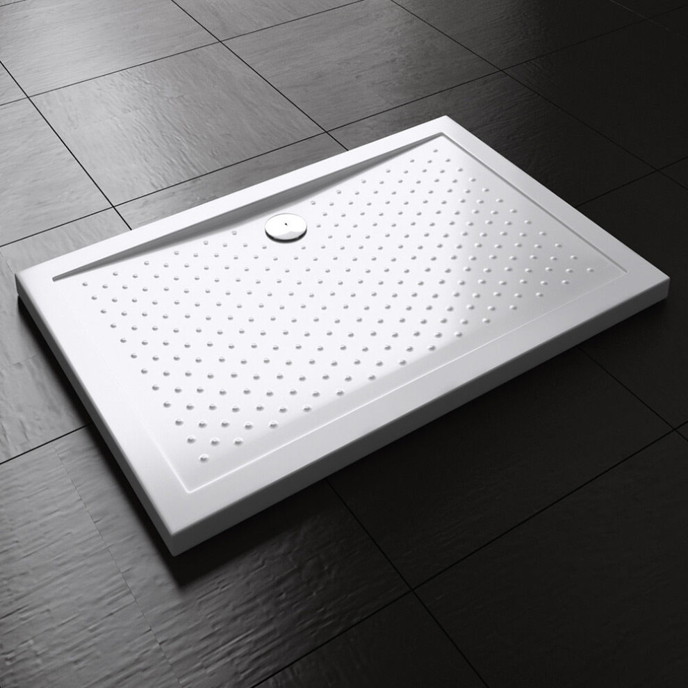 Durovin Bathrooms Acrylic Shower Tray Anti Slip Surface - Rectangular - 900 x 700mm