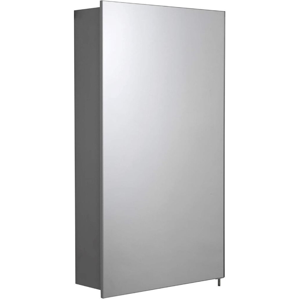 Croydex Maiford Mirrored Door Illuminated Cabinet with Shaver Socket Aluminium